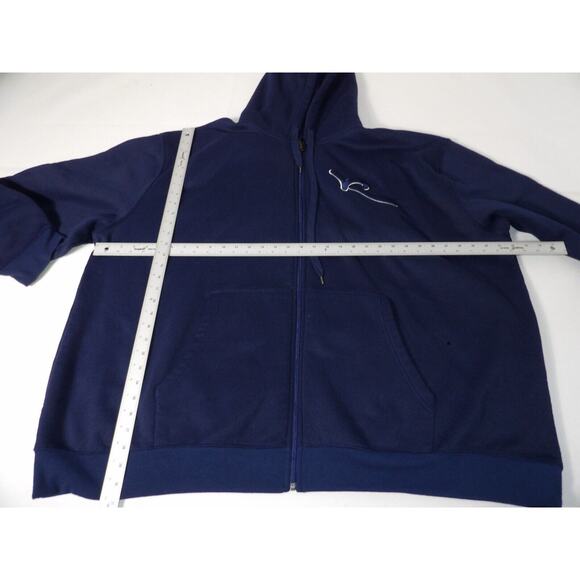 Rocawear Hoodie Mens 5XB Full Zip Navy Blue Y2K Hip Hop Urban Logo Rap READ FLAW - Picture 6 of 13